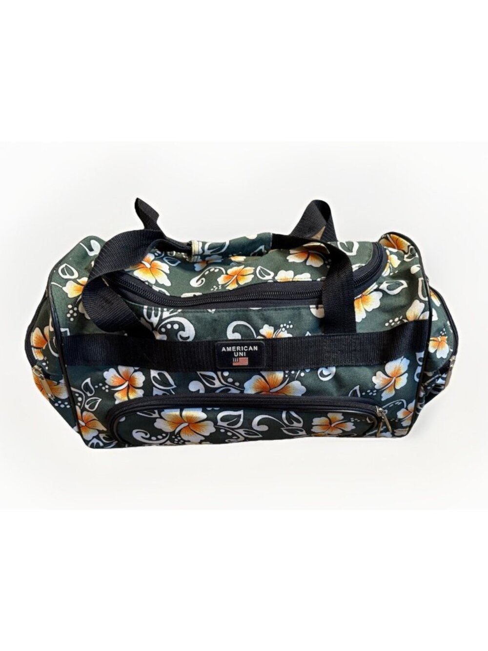 Y2K Hibiscus Flowers Green Duffle Bag Carry On Luggage Overnight Weekender Tote